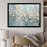 Peacefulness White Blue Dogwood - Floral Canvas Wall Art