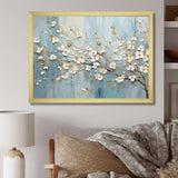 Peacefulness White Blue Dogwood - Floral Canvas Wall Art