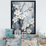 Ethereal Dogwood Blossom Dreams - Floral Canvas Wall Art