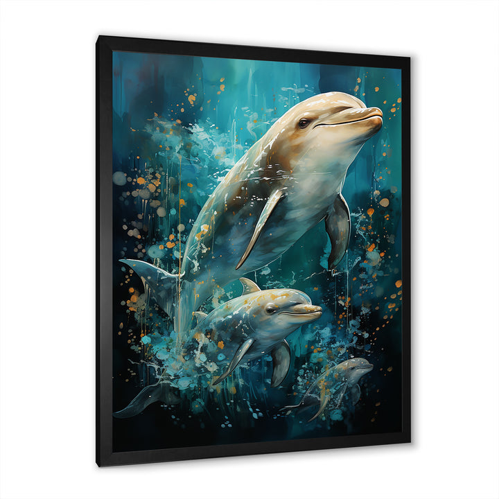 Dolphin Aquatic Harmony - Dolphin Wall Art Prints