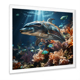 Dolphin Dreamscape - Dolphin Framed Canvas Art