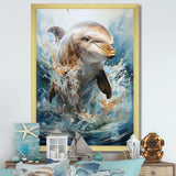 Dolphin Elegance - Animals Canvas Wall Art