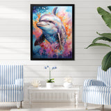 Dolphin Euphoria - Dolphin Large Canvas Wall Art