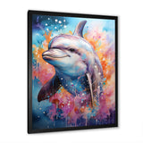 Dolphin Euphoria - Dolphin Large Canvas Wall Art