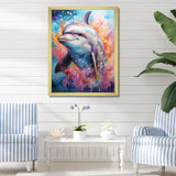 Dolphin Euphoria - Dolphin Large Canvas Wall Art