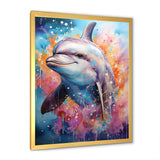 Dolphin Euphoria - Dolphin Large Canvas Wall Art