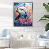 Dolphin Euphoria - Dolphin Large Canvas Wall Art