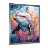 Dolphin Euphoria - Dolphin Large Canvas Wall Art