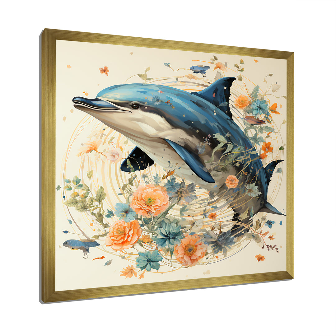 Dolphin Happiness - Dolphin Living Room Wall Art