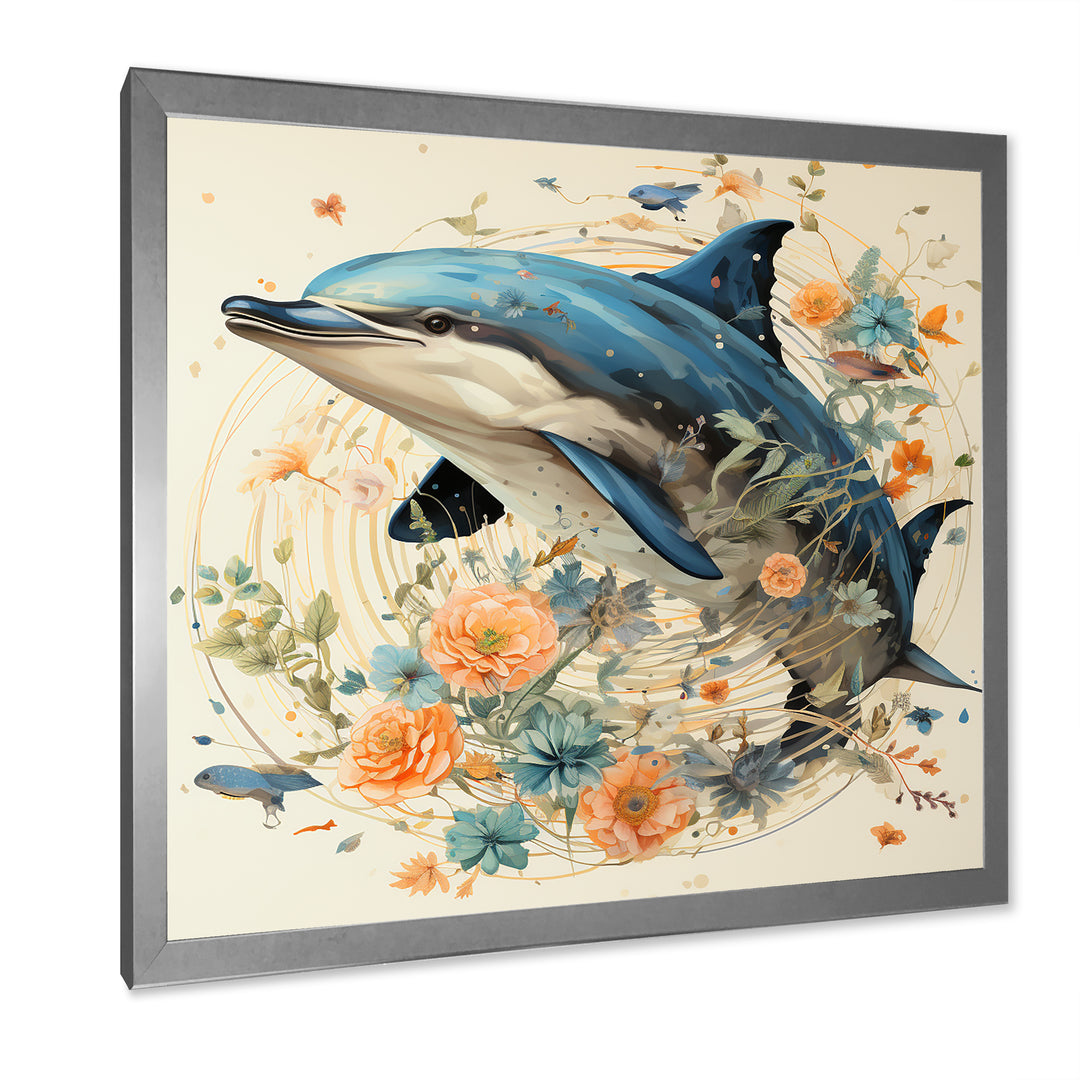 Dolphin Happiness - Dolphin Living Room Wall Art