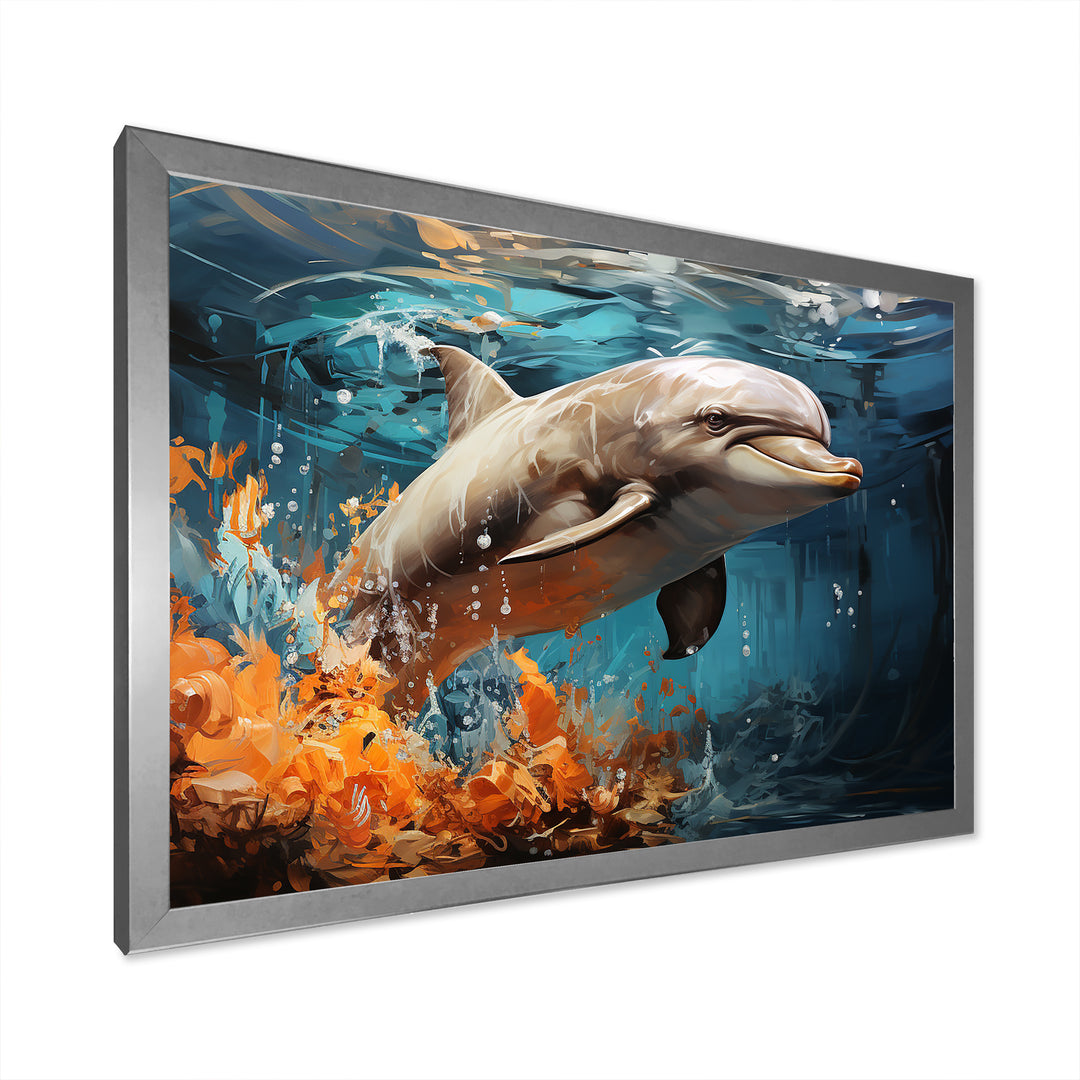 Dolphin Symphony - Dolphin Canvas Wall Art