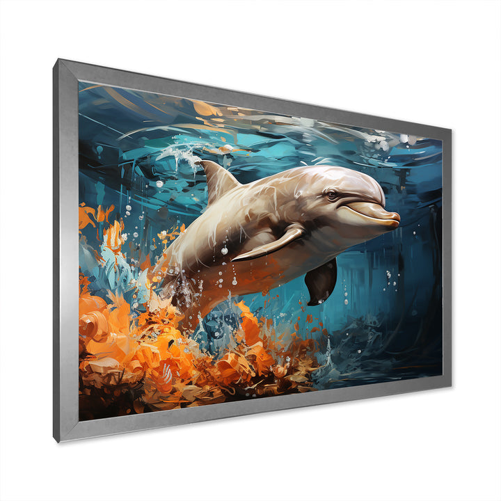 Dolphin Symphony - Dolphin Canvas Wall Art