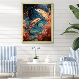 Dolphin Mystic Encounters - Dolphin Framed Canvas Art
