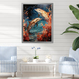 Dolphin Mystic Encounters - Dolphin Framed Canvas Art