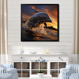 Dolphin Sunlit Silhouettes - Dolphin Home Decor Art