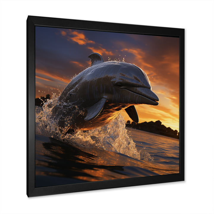 Dolphin Sunlit Silhouettes - Dolphin Home Decor Art