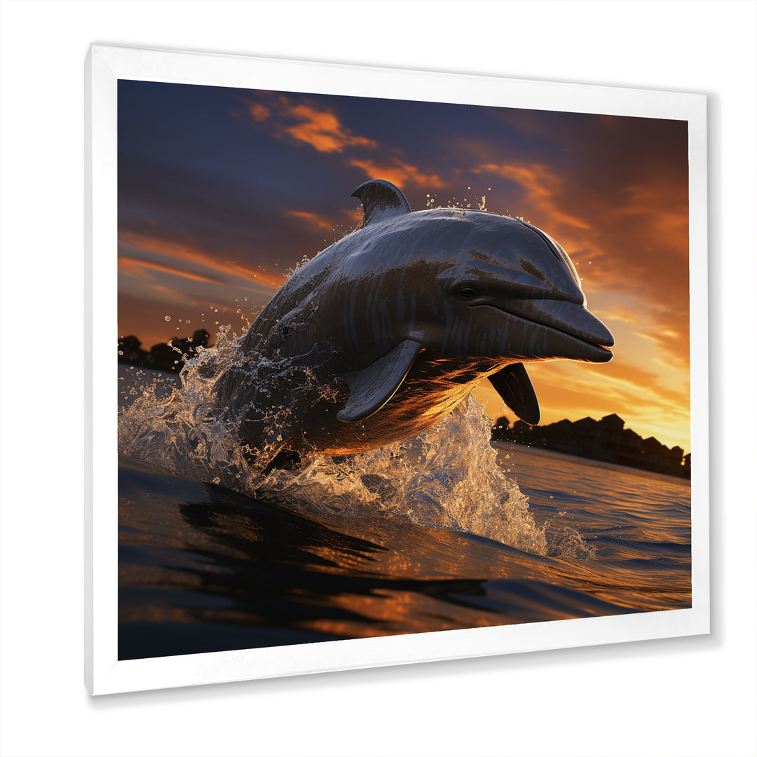 Dolphin Sunlit Silhouettes - Dolphin Home Decor Art