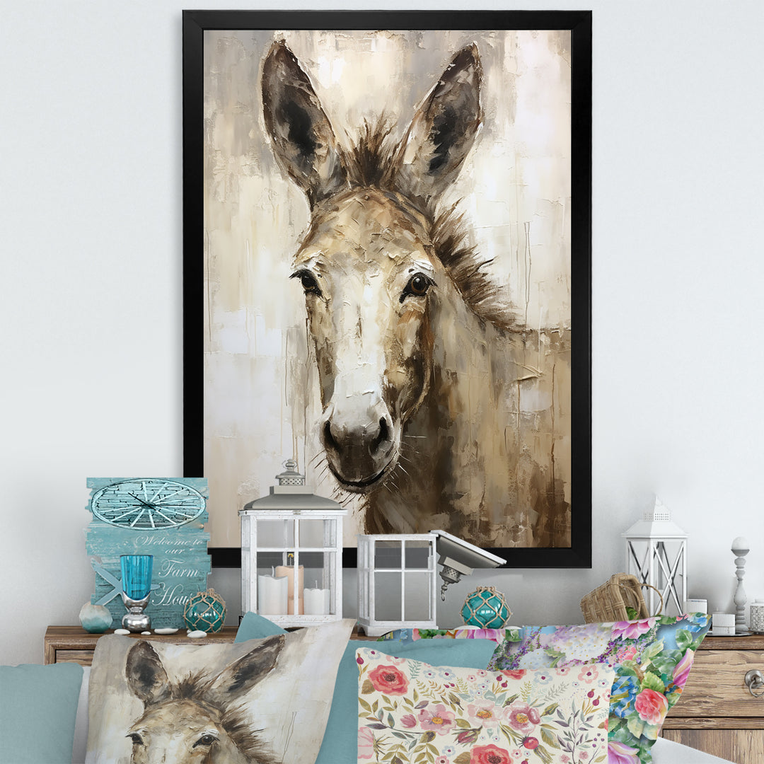 Sophisticated Donkey Portrait - Donkey Living Room Wall Art