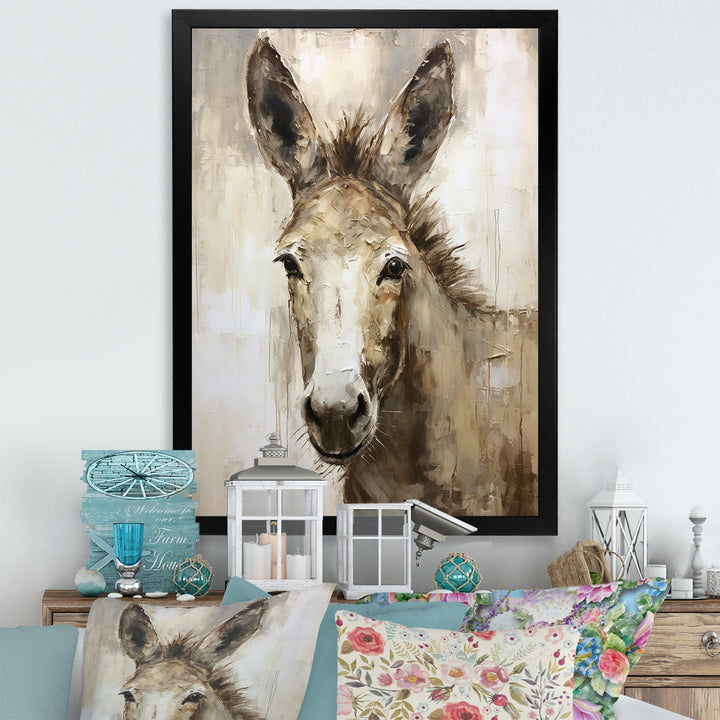 Sophisticated Donkey Portrait - Donkey Living Room Wall Art