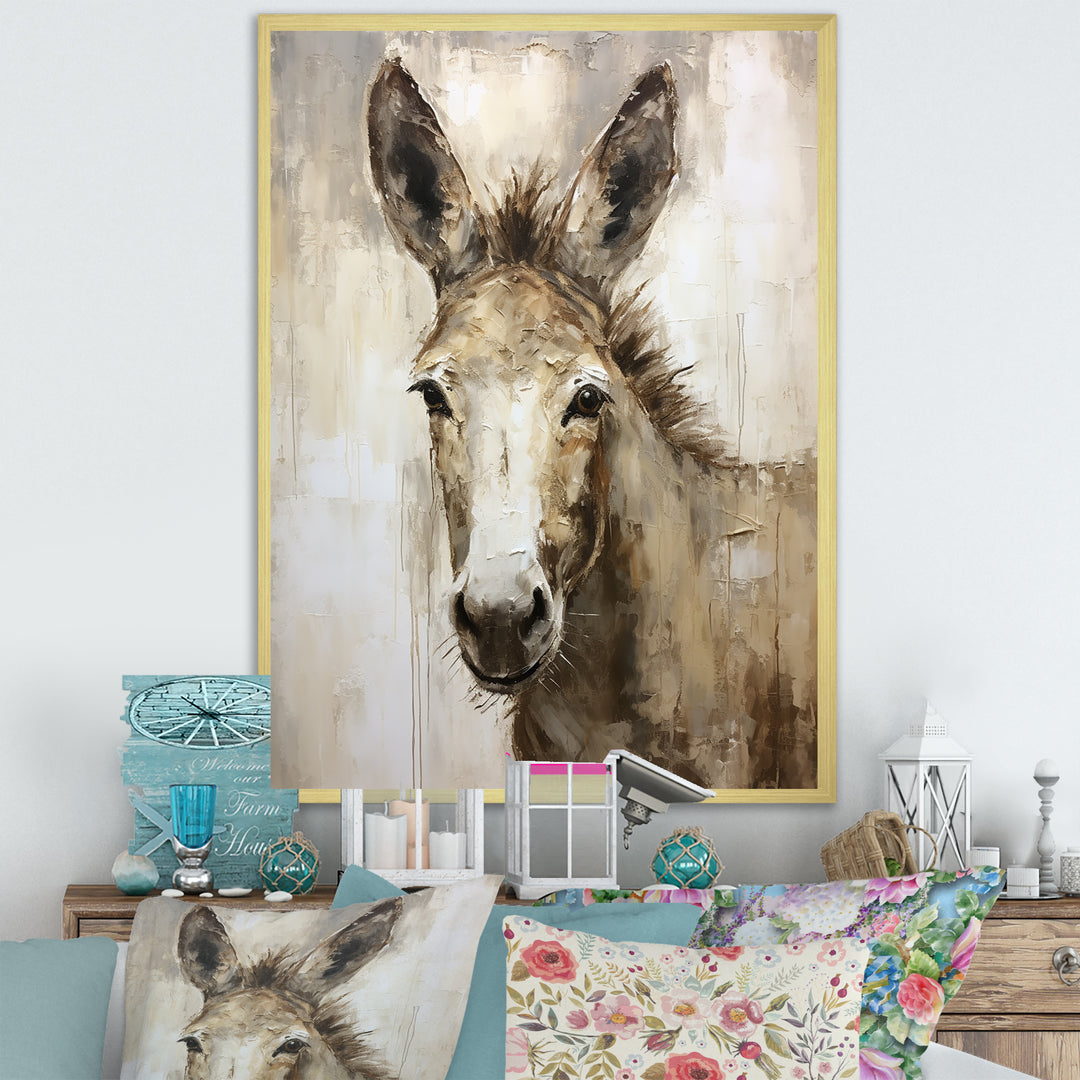 Sophisticated Donkey Portrait - Donkey Living Room Wall Art