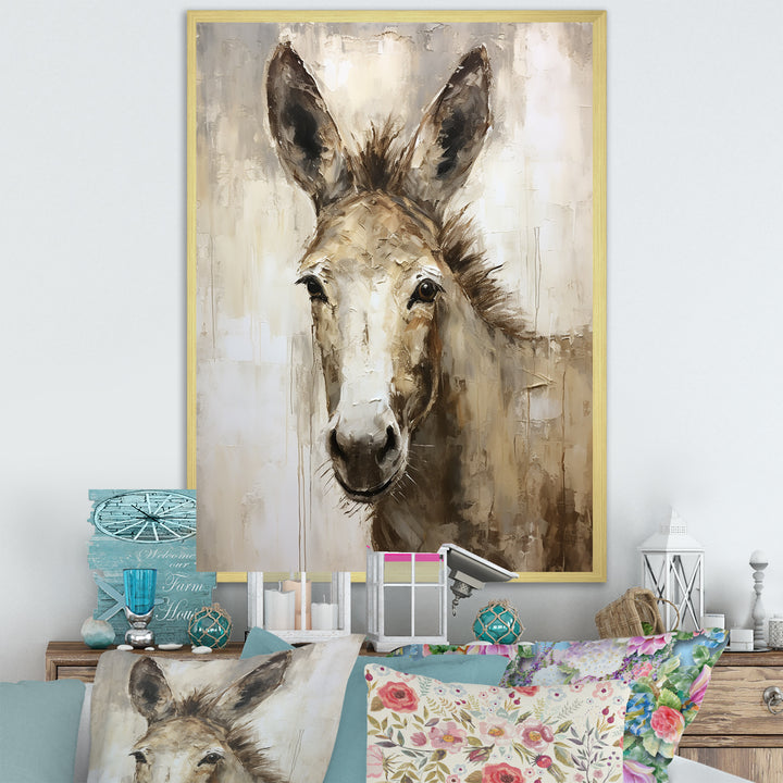 Sophisticated Donkey Portrait - Donkey Living Room Wall Art