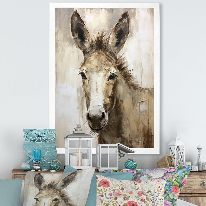 Sophisticated Donkey Portrait - Donkey Living Room Wall Art