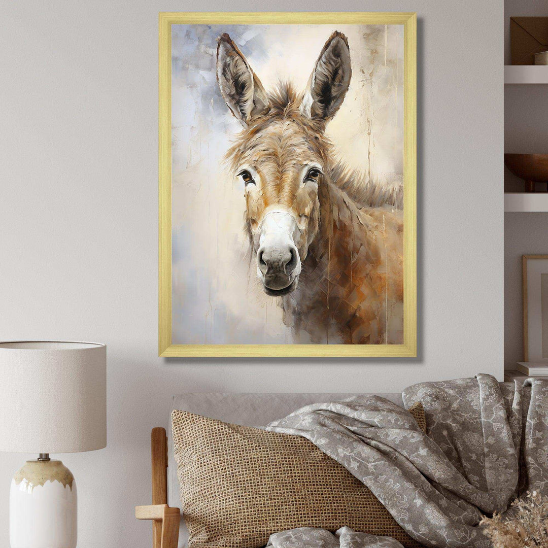 Sophisticated Donkey Portrait II - Animals Canvas Wall Art