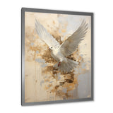Minimalism Beige And Gold Dove - Dove Canvas Wall Art