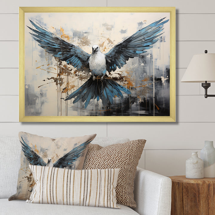 Minimalism Blue Dove - Dove Wall Decor