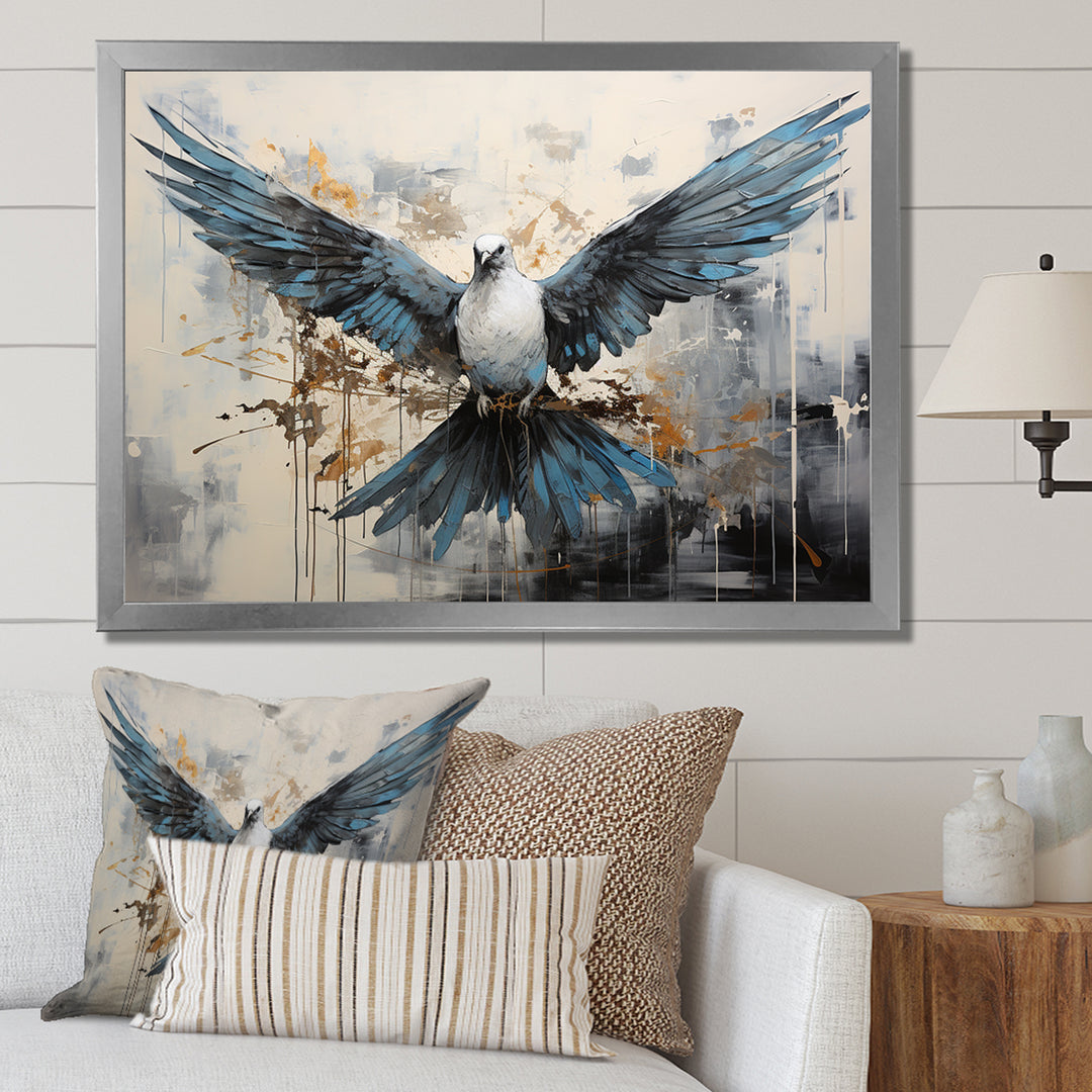 Minimalism Blue Dove - Dove Wall Decor