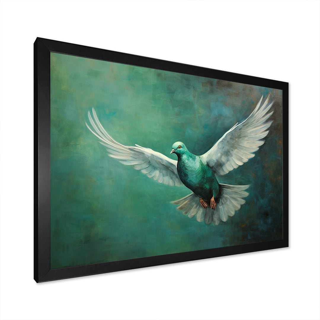 Teal Dove S Journey - Dove Canvas Wall Art