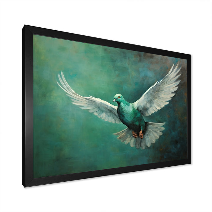 Teal Dove S Journey - Dove Canvas Wall Art