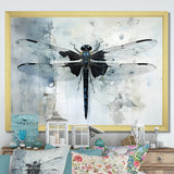 Dragonfly Elegance - Gray Dragonfly Wall Art