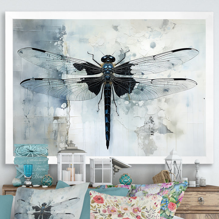 Dragonfly Elegance - Gray Dragonfly Wall Art