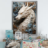 Epic Blue And Grey Dragon Odyssey - Dragons Large Canvas Wall Art