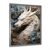 Epic Blue And Grey Dragon Odyssey - Dragons Large Canvas Wall Art
