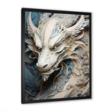 Epic Blue And Grey Dragon Odyssey I - Abstract Canvas Wall Art