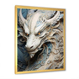 Epic Blue And Grey Dragon Odyssey I - Abstract Canvas Wall Art