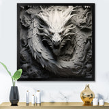 Chinese Black And White Dragon - Dragons Living Room Wall Art