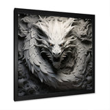 Chinese Black And White Dragon - Dragons Living Room Wall Art