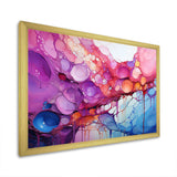 Symphony Purple And Blue Drip Painting - Abstract Canvas Wall Art