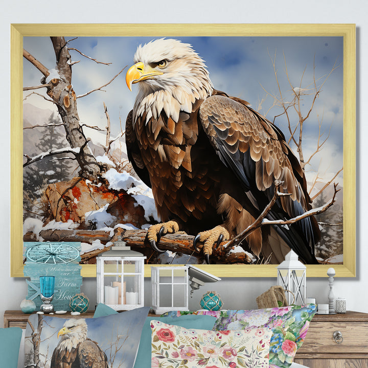 Brown Resilient Bold Eagle - Eagle Bedroom Wall Art