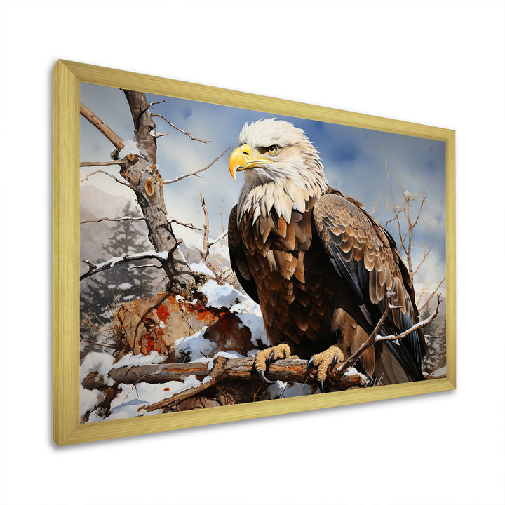 Brown Resilient Bold Eagle - Eagle Bedroom Wall Art