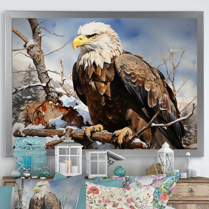 Brown Resilient Bold Eagle - Eagle Bedroom Wall Art