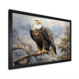 Bold Eagle Noble Perch - Animals Canvas Wall Art