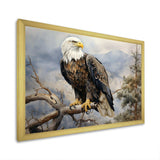 Bold Eagle Noble Perch - Animals Canvas Wall Art