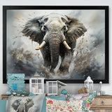 Elephant Symphony Stampede - Gray Elephant Wall Art