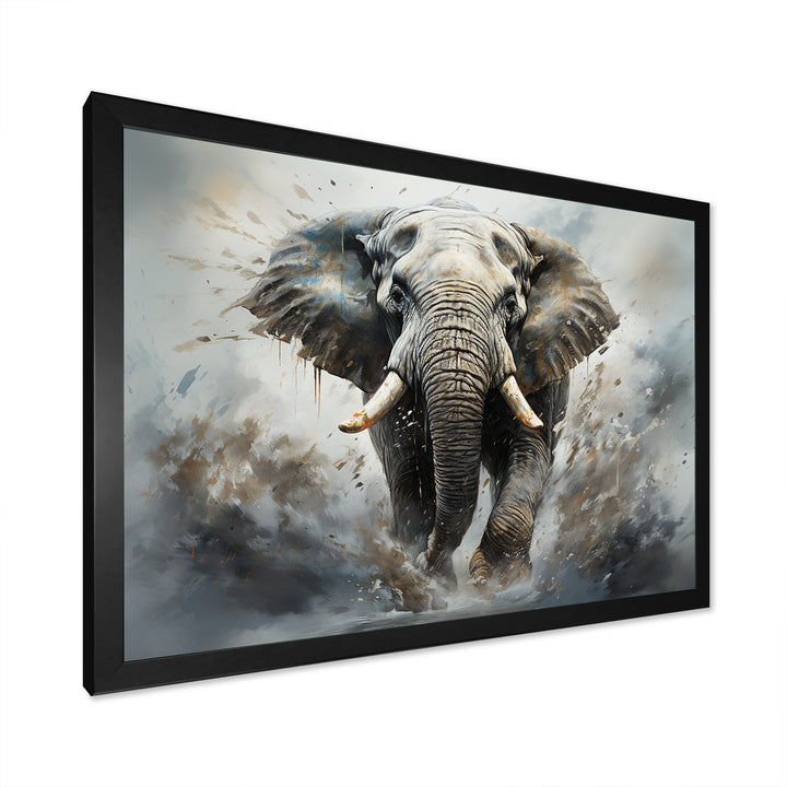 Elephant Symphony Stampede - Gray Elephant Wall Art