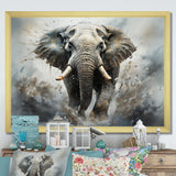 Elephant Symphony Stampede - Gray Elephant Wall Art