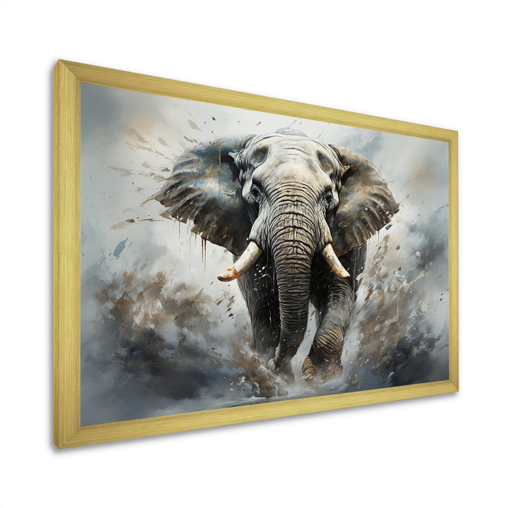 Elephant Symphony Stampede - Gray Elephant Wall Art
